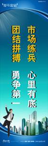 銷售標語|銷售口號|銷售團隊精神口號-市場練兵，心里有底，團結(jié)拼搏，勇爭第一