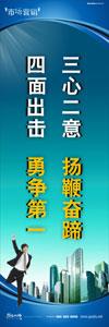 銷售標語|銷售口號|銷售團隊精神口號-三心二意，揚鞭奮蹄，四面出擊，勇爭第一