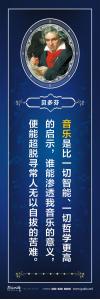  校園標(biāo)語(yǔ) > 名人百家標(biāo)語(yǔ) > 音樂(lè)家標(biāo)語(yǔ) > 音樂(lè)是比一切智能、一切哲學(xué)更高的啟示，誰(shuí)能滲透我音樂(lè)的意義，便能超脫尋常人無(wú)以自拔的苦難。