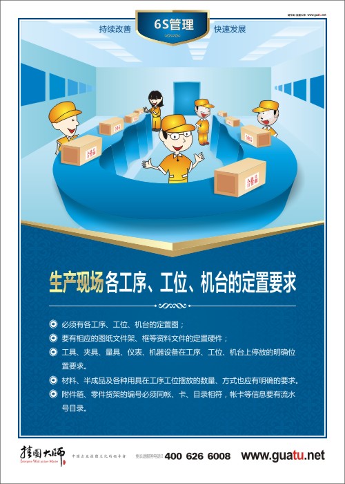 生產(chǎn)現(xiàn)場各工序、工位、機臺的定置要求 關(guān)于6s的圖片