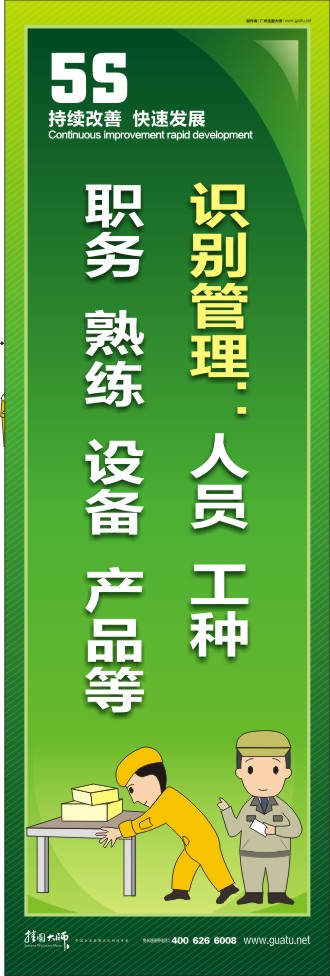 5s圖片 識(shí)別管理：人員  工種職務(wù)  熟練  設(shè)備  產(chǎn)品等