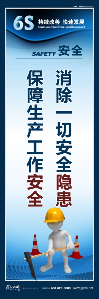 6s活動(dòng)標(biāo)語 消除一切安全隱患 保障生產(chǎn)工作安全