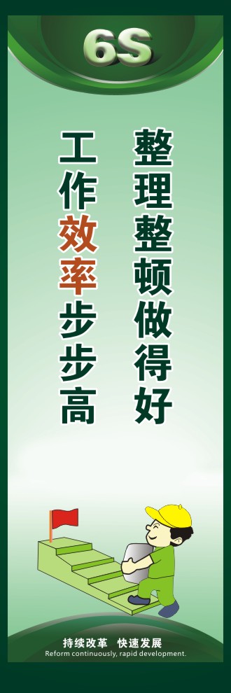 6s現(xiàn)場(chǎng)標(biāo)語(yǔ) 整理整頓做得好工作效率步步高