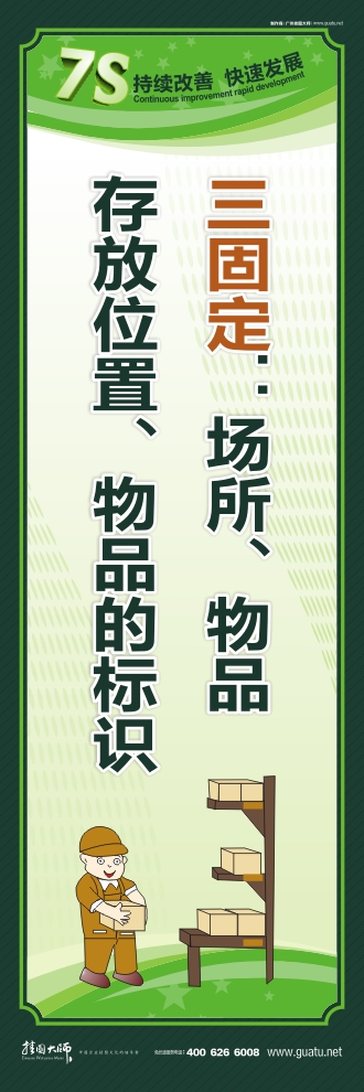 7s管理口號 三固定：場所、物品存放位置、物品的標識