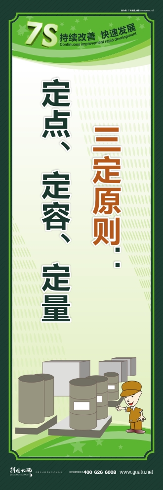 工廠7s標語 三定原則：定點、定容、定量