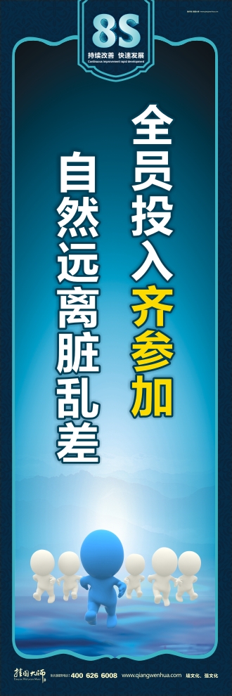 8s管理標(biāo)語 全員投入齊參加自然遠(yuǎn)離臟亂差