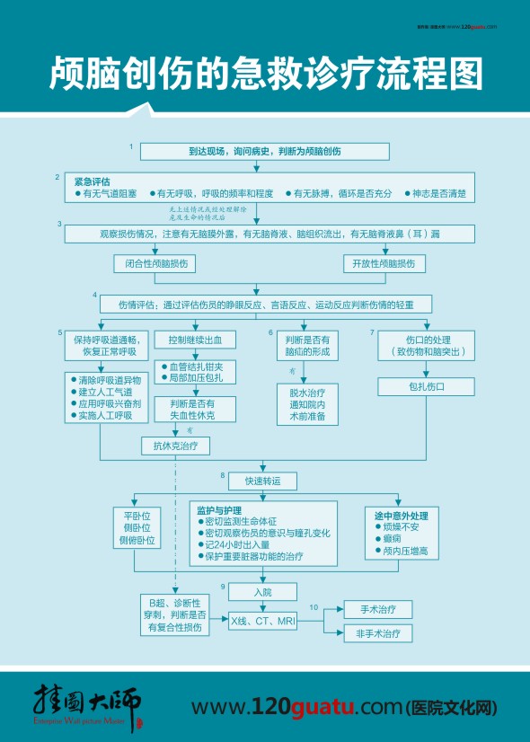 顱腦創(chuàng)傷的急救診療流程圖 搶救流程圖