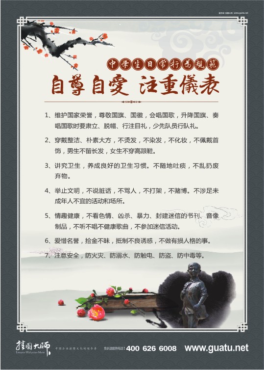 中學(xué)生日常行為規(guī)范：自尊自愛(ài)  注重儀表